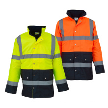 Fabrikherstellung Winter wasserdicht warm hi vis reflektierende Sicherheit Kleidung Straßenverkehrssicherheitswarnung Reflektorjacke